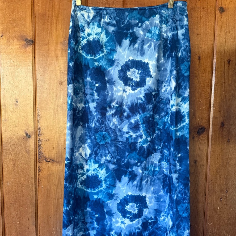 Vintage 90s Blue Tie-Dye Maxi Skirt from Express